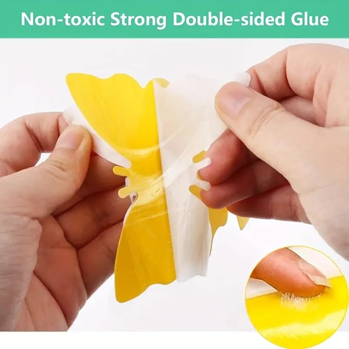 60 Pack Fruit Fly Traps Yellow Sticky Traps Gnat Sticky Traps for Indoor/Outdoorgnat Traps for House Indoor (55（55+4+1） 60pack)
