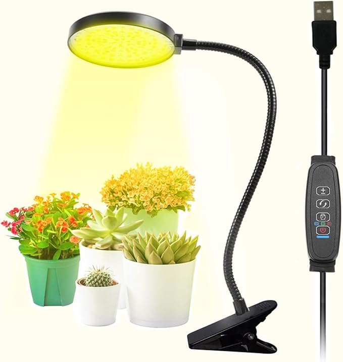 Grow Lights for Indoor Plants, 15W Sunlike Full Spectrum LED Plant Lights with Timer Auto On/Off 3/9/12H, LED Grow Lamp for Indoor Plants, 9 Dimmable Levels, Waterproof