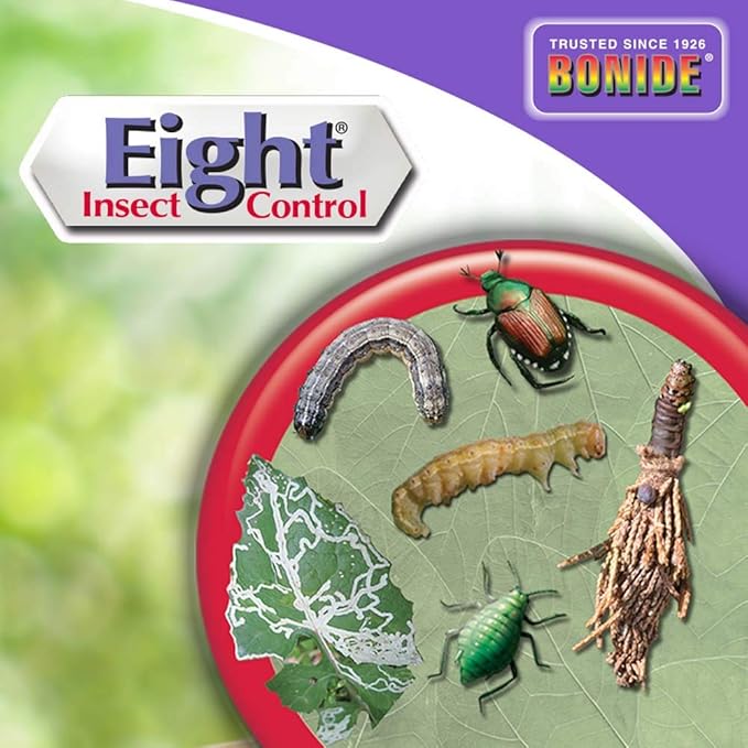 Bonide Eight Insect Control Vegetable, Fruit & Flower, 16 oz Concentrate Long Lasting Insecticide for Beetles and More