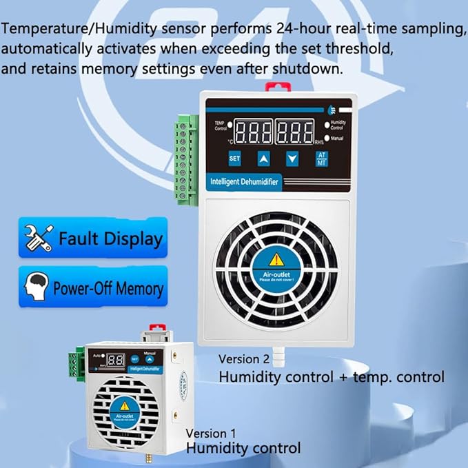 Auto Small Dehumidifier for Grow Tent/Electric Box/Storage Cabinet/Closet/Safes, Smart Dehumidification Kit Eliminates Moisture for Confined Space With Humidity Control, AC/DC 85-265V, Auto Shut Off