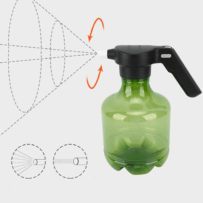 Tyenaza Electric Spray Bottle, 3L Rotating Nozzle Automatic Garden Sprayer Can 800mah USB Rechargeable Continuous Spray Bottle for Garden, Fertilizing, Cleaning(Green)