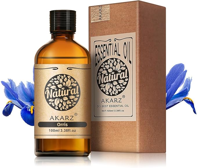 AKARZ 100ml Orris Essential Oil Natural Orris Oil Pure for Candle Making,DIY Skincare Products Massage,Home Spa Relaxation