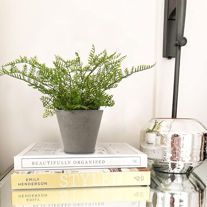 Briful 2PCS Fake Plants Potted Artificial Plants Greenery Faux Fern Eucalyptus Décor Plant for Indoor Home Office Bathroom Harmhouse Decoration