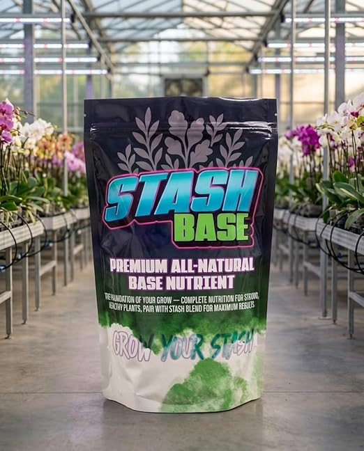 Stash Base Premium All-Natural Nutrient (2.2-4-2.3) – Vegetative Stage Soil Amendment & Fertilizer with Biochar, Crustacean Meal & Kelp – Boosts Root Growth & Stem Strength (15 lbs)