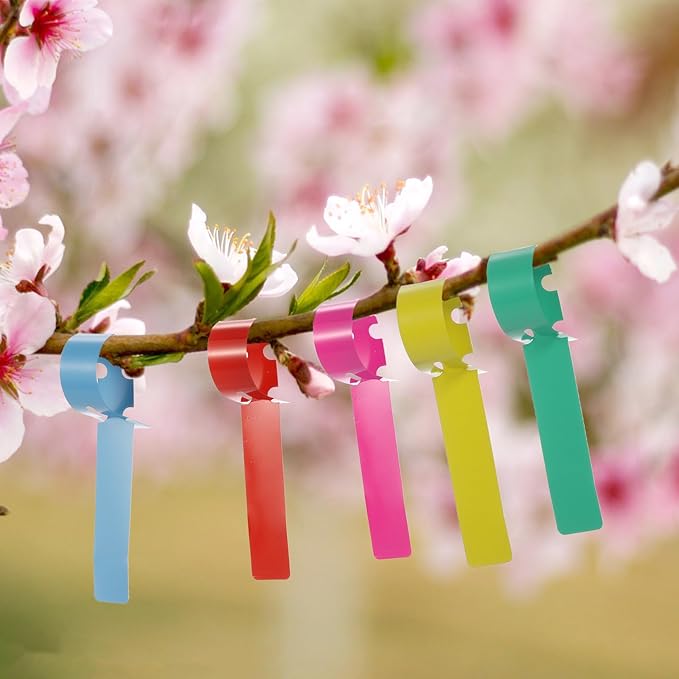 Foraineam 1000 PCS Plant Labels 5 Colors Wrap Around Hanging Tree Tags, Adjustable Plant Tags Markers Waterproof Nursery Garden Labels