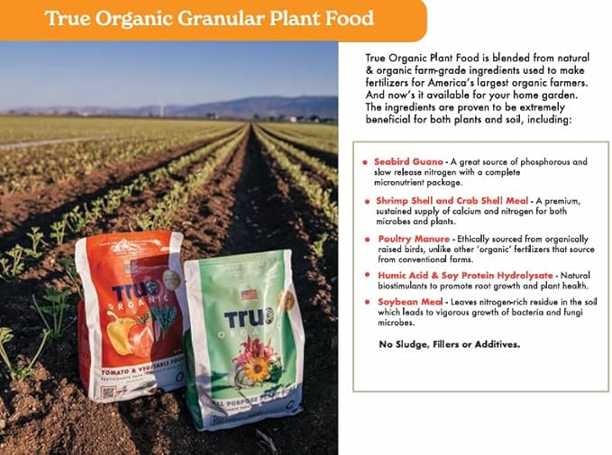 True Organic Seabird Guano – Organic Fertilizer for Abundant Fruits, Flowers, Vegetables, and Foliage – 4lb Bag Covers 70 Sq. Ft.