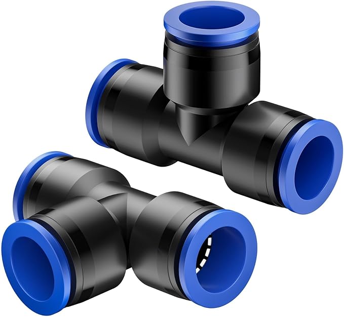 Pawfly 15 Pcs Quick Connect 1/2" Drip Irrigation Tee Fittings for 1/2 Inch Irrigation Tubing (1/2" ID x 0.62-0.63" OD), Push-to-Fit 3-Way Tee Connectors, Anti-Leak Drip Irrigation Parts