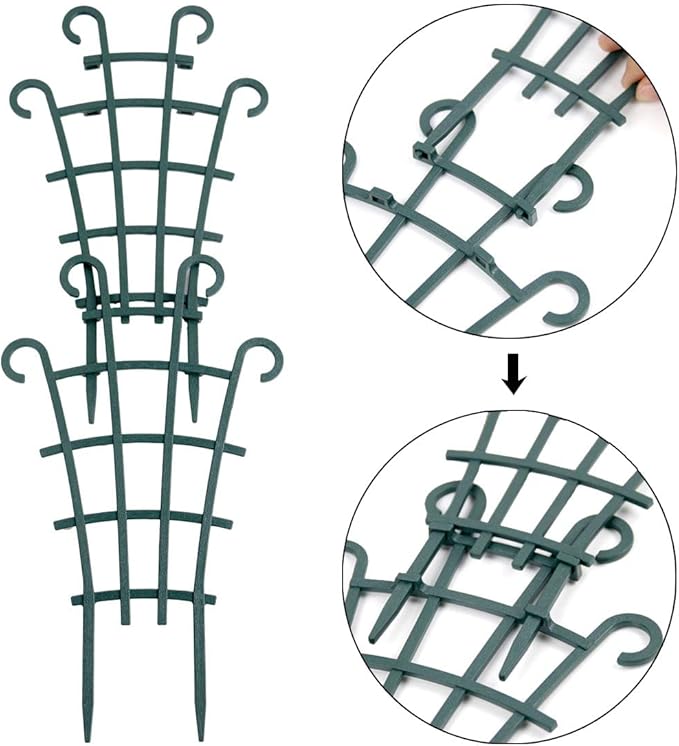 UWIOFF Indoor Small Trellis, 6Pcs Plant Trellis for Climbing Plants Trellis for Potted Plants Stackable Plastic Pot Plant Support Trellis for Indoor Outdoor Hoya Vines Pothos Houseplants