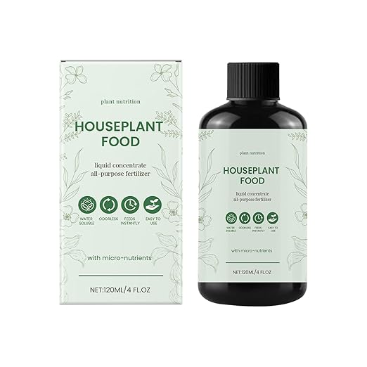 Plant Food for Houseplants - Indoor Plant Fertilizer, Growth Tonic | 120ml Natural Liquid Formula for Greenery Roots Hydroponic Garden Soil Booster Leaf Shine Care Herb Shrubs Blossom Support