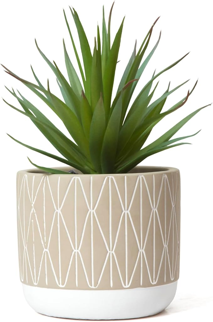 Kurrajong Farmhouse Artificial Plant in Pot - 8" high Small Faux Plant for Desk, Bathroom, Shelf & Coffee Table - Realistic Indoor Plant for Home Decor