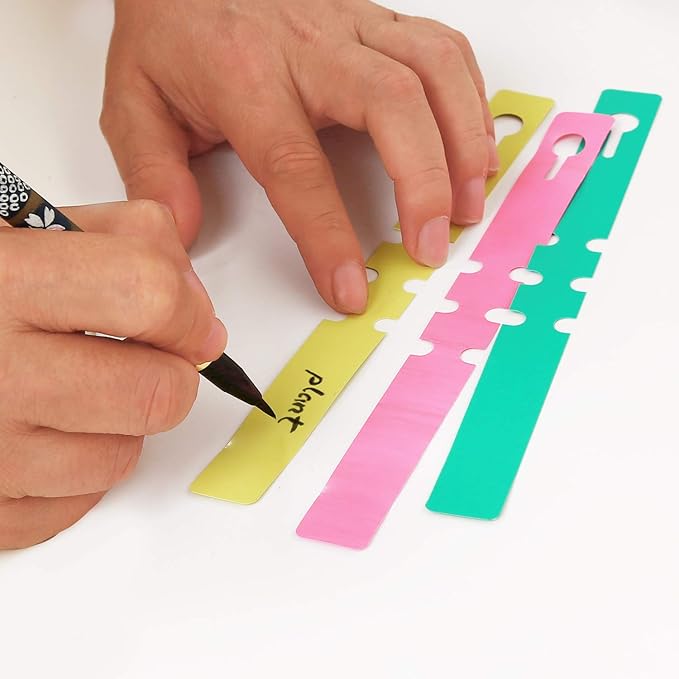 KINJOEK 1200 PCS 6 Colors Plant Labels, PVC Plant Tags for Garden Adjustable Waterproof Plant Tags