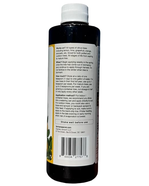 Farmer's Secret Citrus Tree Booster Fertilizer - Super Concentrated - Formulated for All Citrus Trees Including All Types of Lemons, Limes, and Oranges - Outdoor and Indoor/Container Trees (8oz)