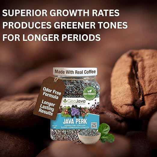 Java Perk Indoor Plant Food: A Slow‑Release Fertilizer with Complete NPK & Micro-Nutrients with Real Coffee for Houseplants, Indoor Herbs & Container Gardens - Odorless, Easy & Long‑Lasting (2 lb)