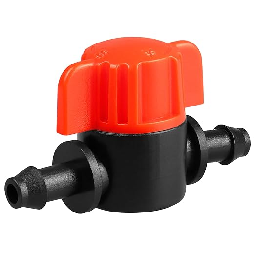 Gardrip 1/4" Drip Irrigation Valve：50 Pack Drip Irrigation Shut Off Switch Valve Fits 1/4 Inch Drip Irrigation Tubing Drip Line Cut Off Valve for Garden Lawn Irrigation System