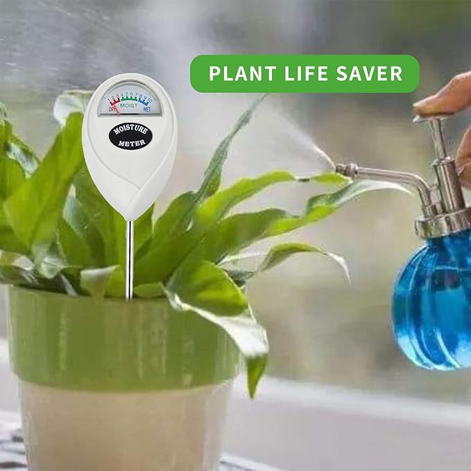 Censinda Soil Moisture Meter, 2 Pack Soil Moisture Monitor for House Plants, Indoor & Outdoor, Garden, Farm, Lawn Plant Care, No Battery Needed(White)