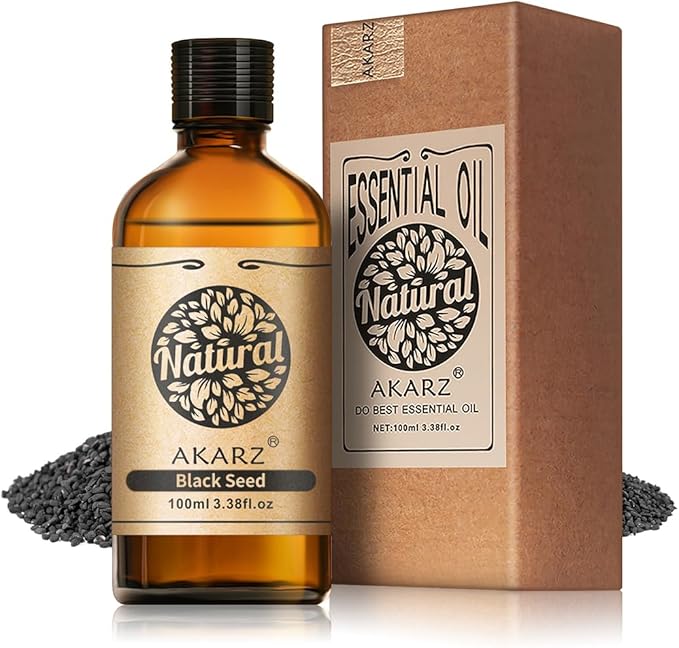 AKARZ 100ml Black Seed Essential Oil Natural Black Seed Oil Pure for Candle Making,DIY Skincare Products Massage,Home Spa Relaxation