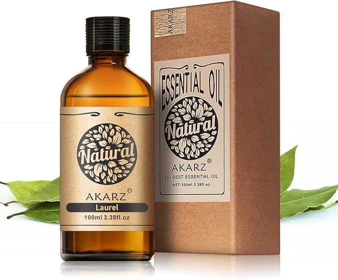 AKARZ 100ml Laurel Essential Oil Natural Laurel Oil Pure for Candle Making,DIY Skincare Products Massage,Home Spa Relaxation