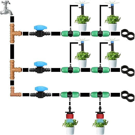 Gardrip 5 Pack 1/2 Inch Drip Irrigation Valve: 1/2 in. in-Line Shut Off Valves for 1/2 Inch Drip Irrigation Tubing (.570-.620" ID) Barbed Cut Off Switch Valve for Garden Irrigation System