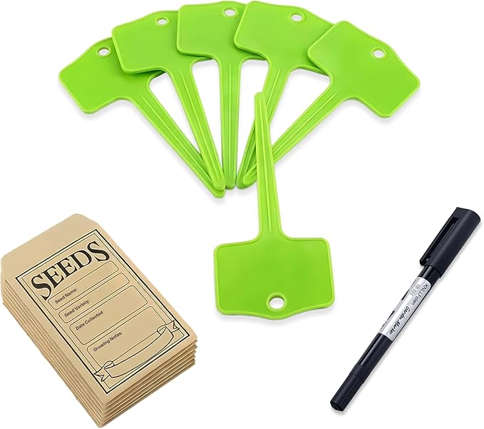 30 Pcs Seed Envelopes, 30 Pcs Plant Labels and 1 Plant Marker (Green)