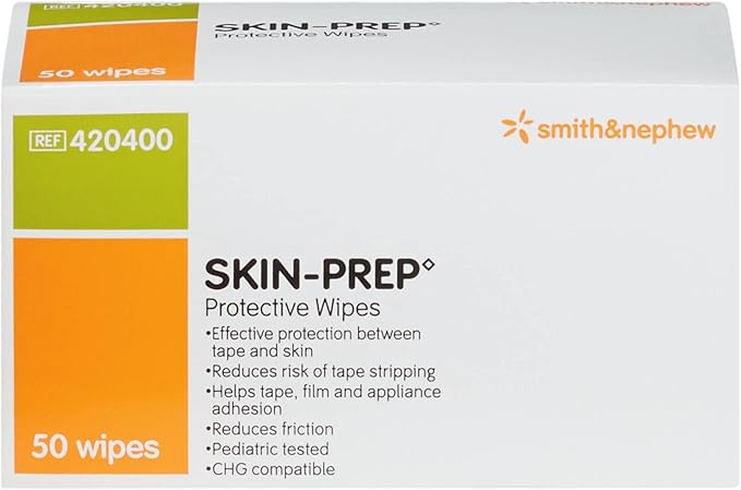 Smith+Nephew Skin-PREP◊ Wipes, Protective Dressing Wipes, Skin Barrier Film, Contains Alcohol, Box of 50