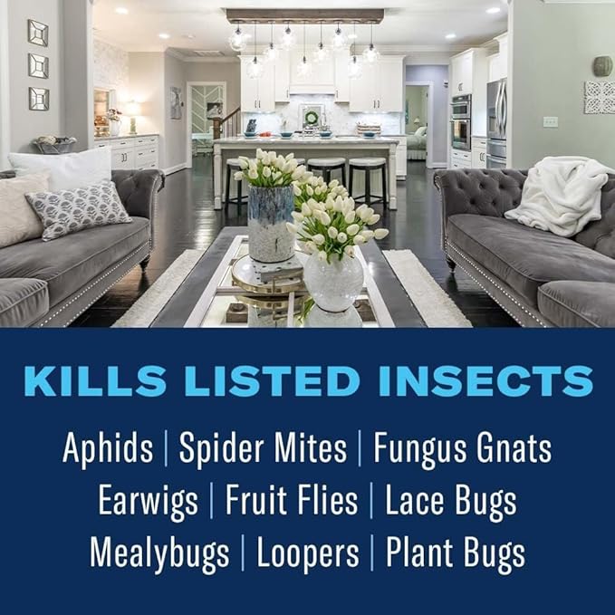 BioAdvanced Houseplant Insect and Mite Control Spray - Insecticide, Fungicide & Miticide - Ready-to-Use - Houseplant Insect Control - 24 fl oz Bottle