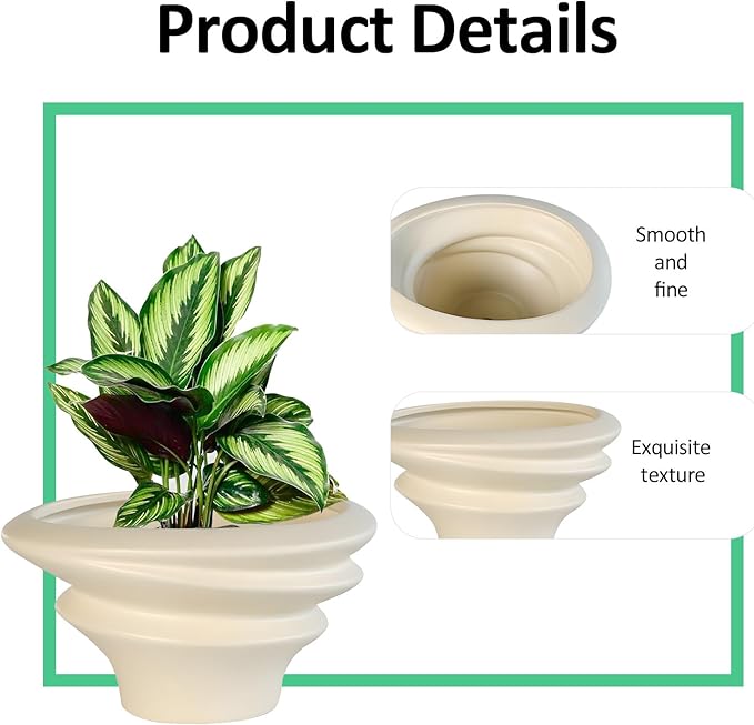 OXART 8.5 inch Ceramic Plant Pot, Plant Pots for Indoor Plants with Drainage, Outdoor Flower Pots Home Office Decorative Planters Pot for Succulent, Snake Plant and Pothos, Yellow
