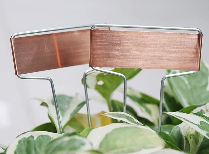 Copper Garden Labels Plant Markers Nursery Tags Reusable Planting Gardening Sticks for Vegetable Herb Flower Pack of 15,with 1 Marker Pen