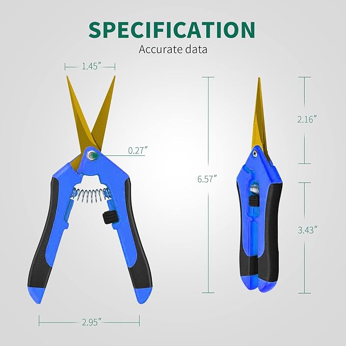 SZHLUX 3-Pack Gardening Scissors, 6.5'' Gardening Pruning Scissors, Professional Pruning Shears with Straight Stainless Steel Precision Blades