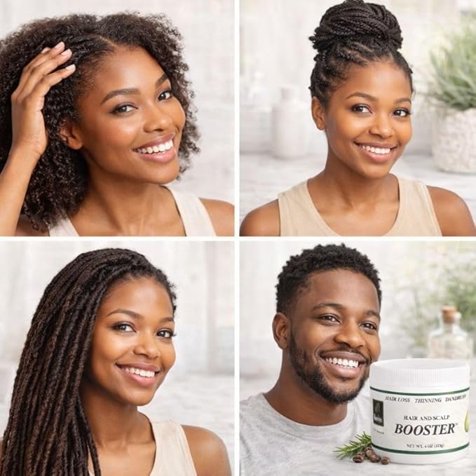 Hairobics Hair & Scalp Booster – Natural Hair Growth Product for Thinning Hair, Dry Scalp & Edges | Strengthens Roots, Promotes Growth & Nourishes Scalp | 4 oz