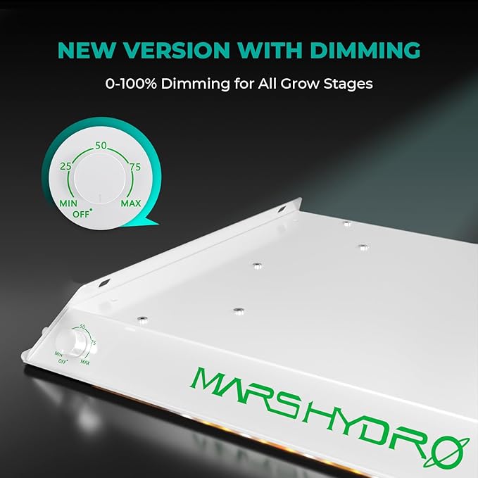 MARS HYDRO TS600 100W Upgraded Dimmable LED Grow Light, Full Spectrum Growing Lamp with New Diodes Layout for Indoor Plants Hydroponic Seedling Veg Bloom in 2x2 Grow Tent