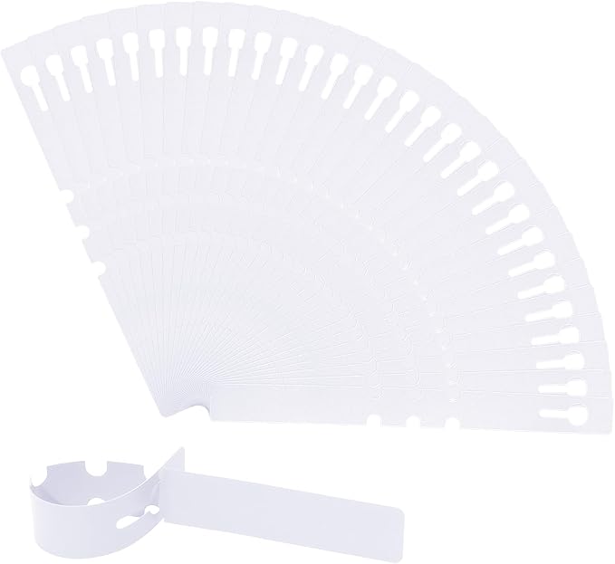 Murtenze 200Pcs Plastic Plant Labels, Wrap Around Tree Tags Waterproof Markers, Adjustable Nursery Labels for Plants, Garden, Outdoor (White)