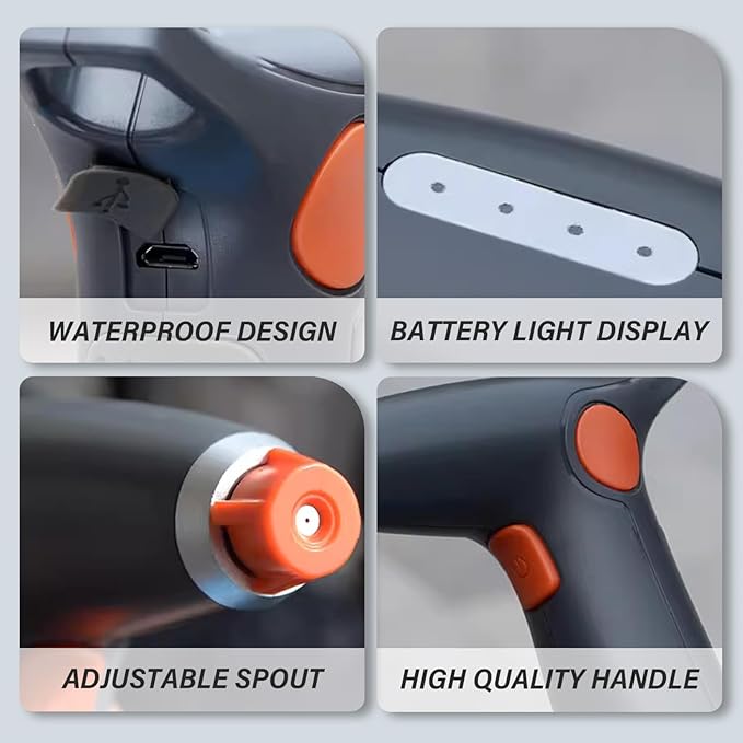 Electric Sprayer, 1000ml Electric Spray Bottle with Adjustable Nozzle, Waterproof Water Sprayer, Rechargeable Plant Mister for Garden Indoor Outdoor, White, Decoración del hogar