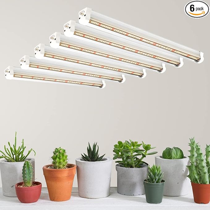 GYTF T5 LED Grow Lights, 306-Bulbs 5000K White Full Spectrum Plant Growing Lamp Bars for Indoor Plants Seedling Hydroponics, Daisy-Chain Design (6 x 10W, 300W Equivalent)