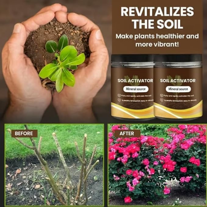 Soil Activator - Organic Soil Activator & Plant Fertilizer, Water Soluble Garden Booster, Natural Root Growth Enhancer,Improve Plant Growth Environment (2Pcs)