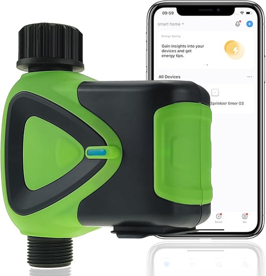 Water Timer for Garden Hose, 2.4GHz WiFi Smart Hose Sprinkler Timer with Tuya/Smart Life App, GreenVation Plant Automatic Watering System for Yard Outdoor Irrigation (WiFi Solution)
