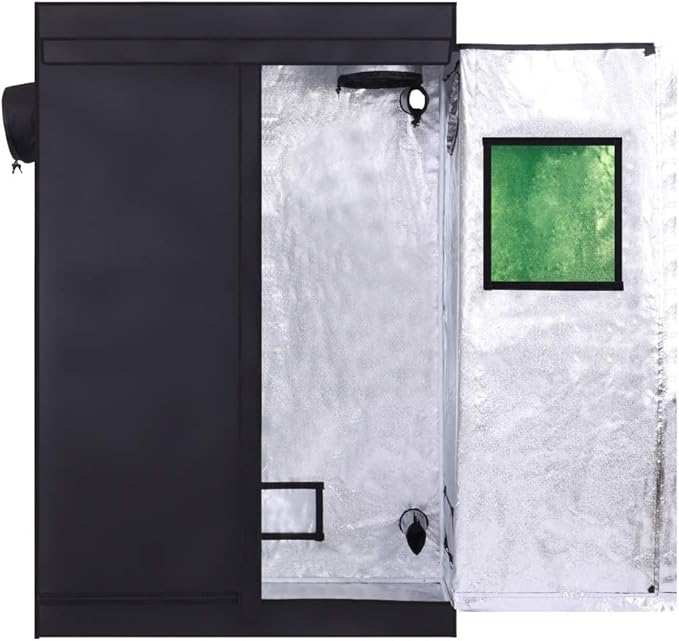Hydroponic Mylar Water-Resister Grow Tent Reflective Garden Growing Dark Room with Observation Window for Indoor Plant Growing (47" x 23" x 70")