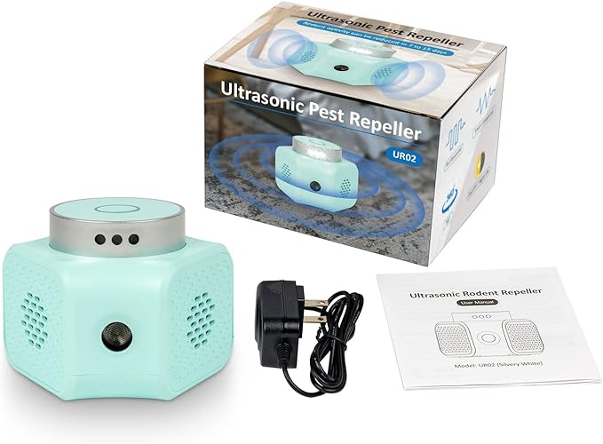 CYBERGIANT Rodent Repellent Ultrasonic Plug in - Squirrel Deterrent, Mouse Deterrents, Rodent Repellent Indoor - Squirrel Repellent for Attic Garage RV - Rat Repellent Ultrasonic - UR02 Light Blue