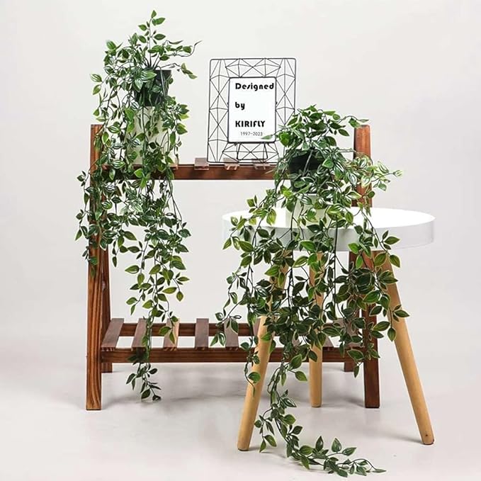 Artificial Hanging Plants, 3 Pack Faux Eucalyptus Mandala Vine Pea Pod Potted Greenery, UV Resistant Waterproof for Indoor Outdoor Garden Wall Wedding Decor