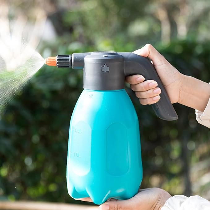 Electric Spray Bottle 2L/ 0.5 Gallon, Automatic Plant Mister Spray Bottle for Indoor and Outdoor Plants, Rechargeable Battery Powered Sprayer for Garden, Fertilizing, Cleaning, Blue