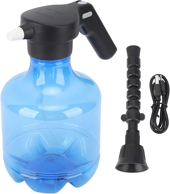 3L Electric Watering Plant Spray Bottle, Automatic Garden Sprayer Can with 800mAh Rechargeable Battery and Rotating Nozzle, for Indoor Outdoor Plants Car Pet Cooling (Blue)