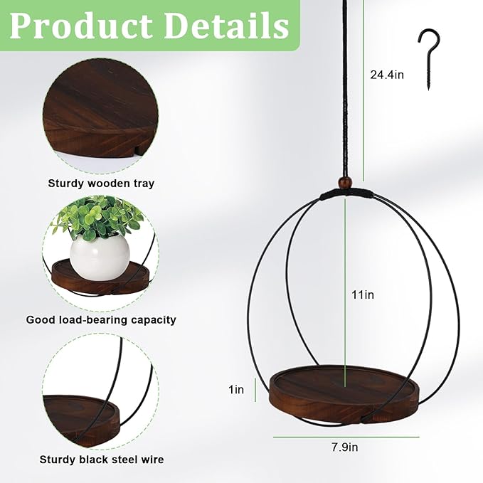 Hanging Planters for Indoor Plants,Black Hanging Plant Holder,Metal Plant Hanger Indoor for Home Garden Office Decor(Pots Not Included)