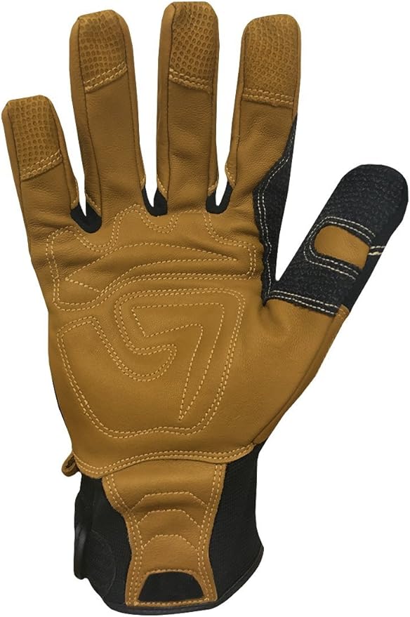 Ironclad Ranchworx Work Gloves RWG2, Premier Leather Work Glove, Performance Fit, Durable, Machine Washable, (1 Pair), RWG2-06-XXL,Black/Tan