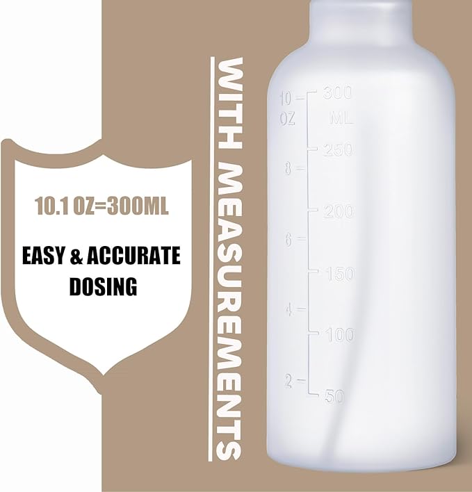 VEXPLO 10 oz Spray Bottles, Mist/Stream Adjustable Small Spray Bottle for Hair Cleaning Plants Pet, BPA-free Plastic Water Empty Squirt Bottle with Measurements, 2 Pack