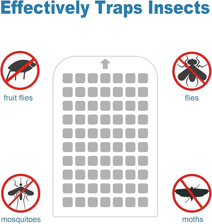10 Pack Flying Insect Trap Refill Compatible with Mosalogic UVA Fly Insect Trap, Replacement Sticky Glue Cards for Kiwinurse UVLA1001 Plug-in Mosquito Killer Indoor