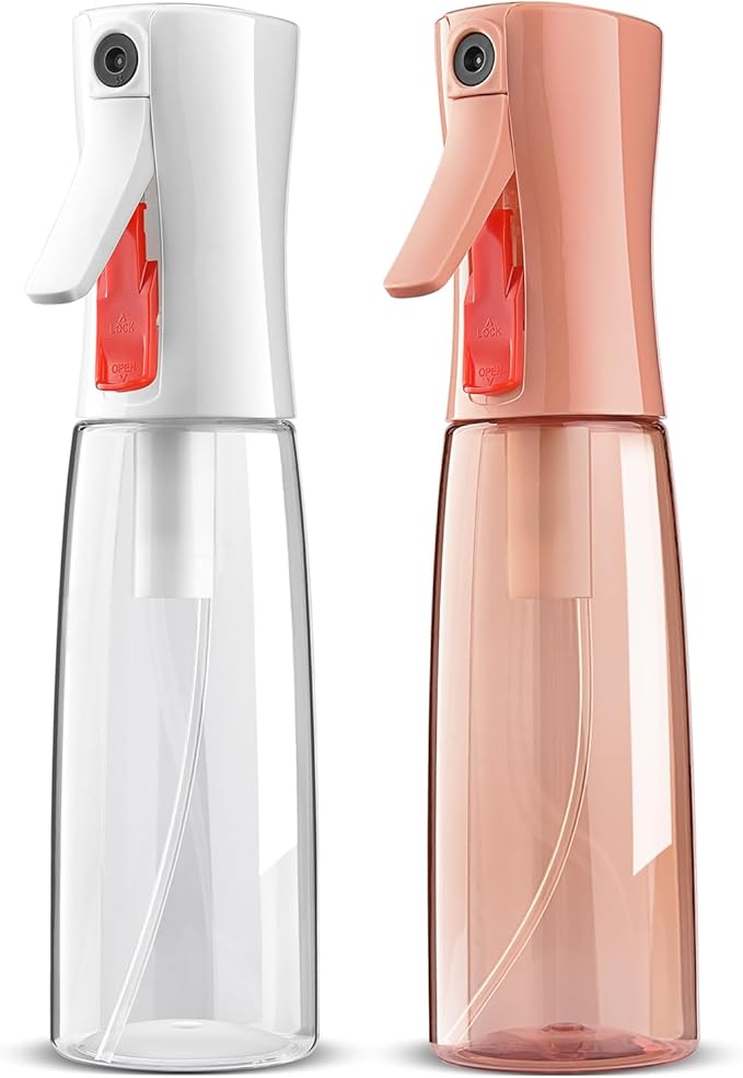 Continuous Spray Bottle for Hair – Fine Mist Water Mister, Empty Spray Bottles – Recycled Hair Misting Sprayer for Styling, Cleaning, Plants, Barbers, Salons & More – 2pk 6.1 OZ