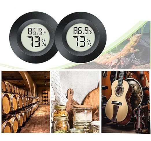 JEDEW 6 Pack Hygrometer Thermometer Digital Humidity Meter Indoor/Outdoor Humidity Monitor Reptile Thermometer for Greenhouse Humidors Terrarium Jars ℉/ ℃(6)