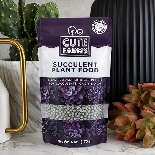 Succulent, Cacti & Aloe Slow Release Fertilizer Pellets for Indoor and Outdoor Plants (6 oz) Resealable Bag