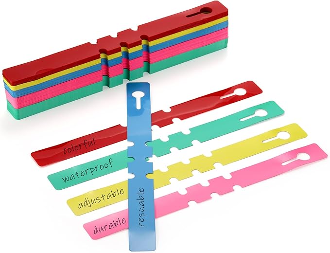 Foraineam 1000 PCS Plant Labels 5 Colors Wrap Around Hanging Tree Tags, Adjustable Plant Tags Markers Waterproof Nursery Garden Labels