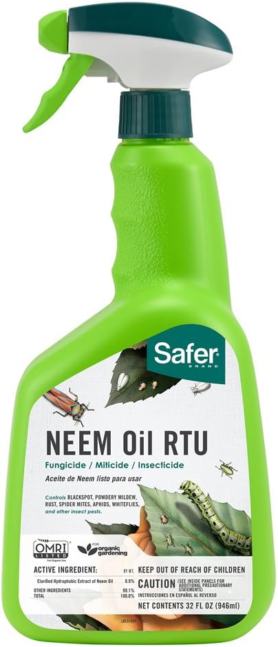 Safer Brand 5180-6 Ready-to-Use Insect Killing, Fungicide and Miticide Neem Oil Spray