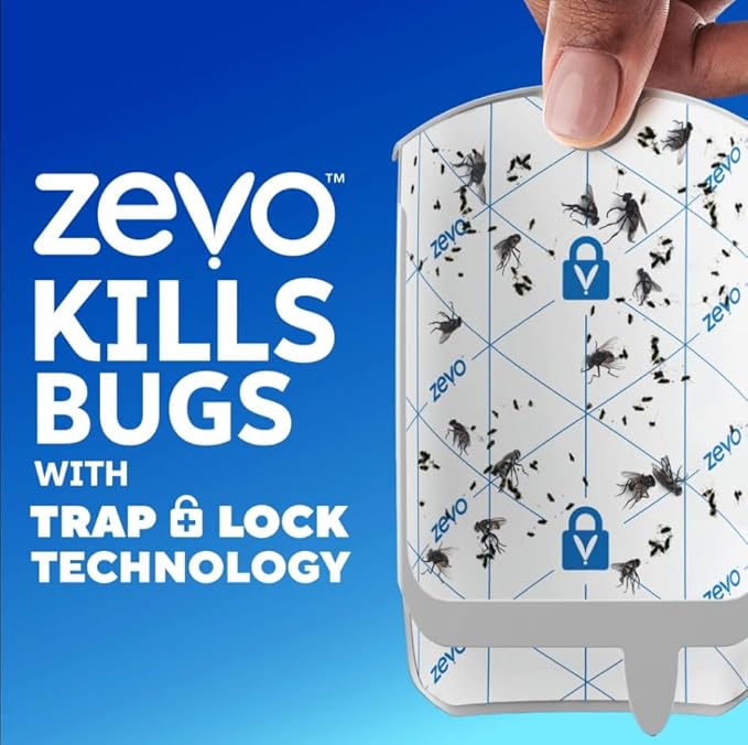 Zevo Flying Insect Trap Refill: Indoor Trap Refill Cartridges Capture House Flies, Fruit Flies, and Gnats (8 Refill Cartridges)